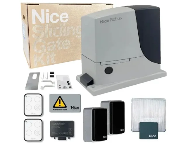 NICE NICE ROBUS RB1000BDKCE Kit Automazione Per Cancelli Scorrevoli Fino a 1000kg 24v