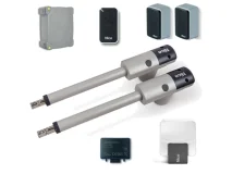 NICE Kit per lautomazione di cancelli a battente con ante fino a 4,5 m e 250 kg, 24 Vdc, a montaggio esterno. Compatibile con Solemyo