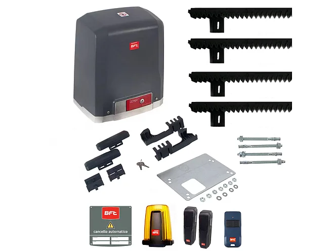 BFT BFT DEIMOS ULTRA BT KIT B600 2618209 Con 4 MT Cremagliera Automazione 24V 600 Kg Per Cancelli Scorrevoli