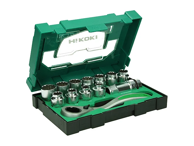 Hikoki Hikoki 40030033 Kit chiavi a bussola, 13 pezzi, con cricchetto, misura 2