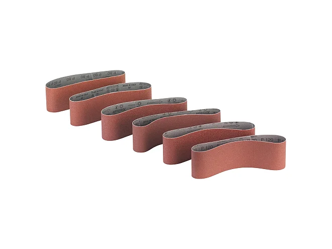 Hikoki Hikoki 753240 Kit 6 nastri abrasivi 76x533mm P60, 80, 120, rossi