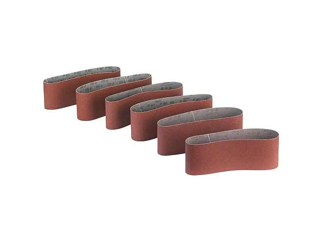 Hikoki Hikoki 753260 Kit 6 nastri abrasivi 100x610mm P60, 80, 120, rossi