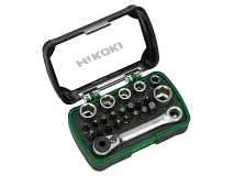 Hikoki Hikoki 750362 Kit inserti/bussole 1/4'', 24 pezzi, cricchetto incluso