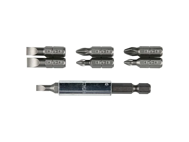 Hikoki Hikoki 752397 Porta-inserti 1/4'' magnetico, con inserti Phillips PH1, PH2, Pozidriv PZ1,PZ2, taglio SL4.0, SL5.5, SL6.5