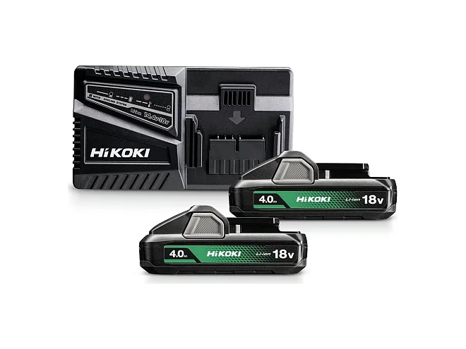 Hikoki Hikoki UC18YFSLWEZ BoosterPack con 2 batterie 18 V BSL1840M (4,0 Ah) e caricabatteria 18 V UC18YFSL