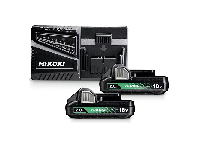 Hikoki Hikoki UC18YFSLWFZ BoosterPack con 2 batterie 18 V BSL1820M (2,0 Ah) e caricabatteria 18 V UC18YFSL