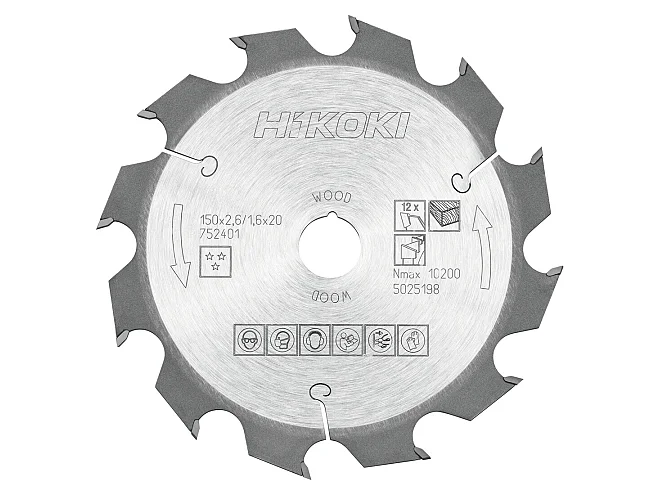 Hikoki Hikoki 752401 Lama legno 150x20/16xZ12 denti alternati