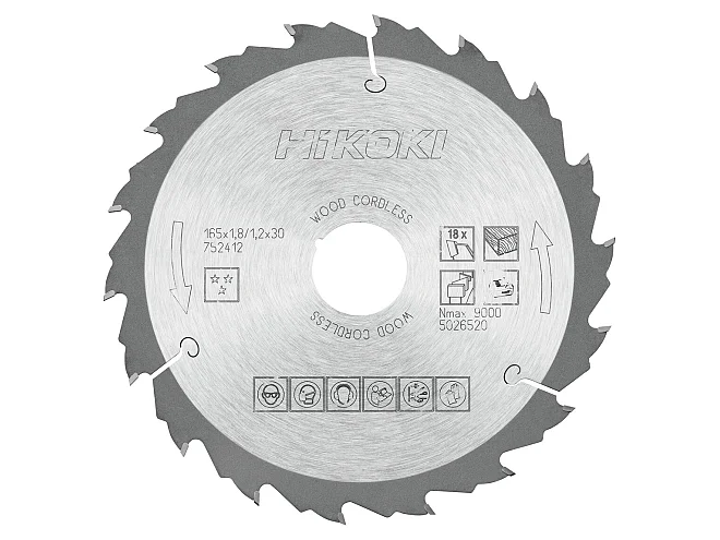 Hikoki Hikoki 752412 Lama per legno 165x30/20 Z18 dente piatto/alternato