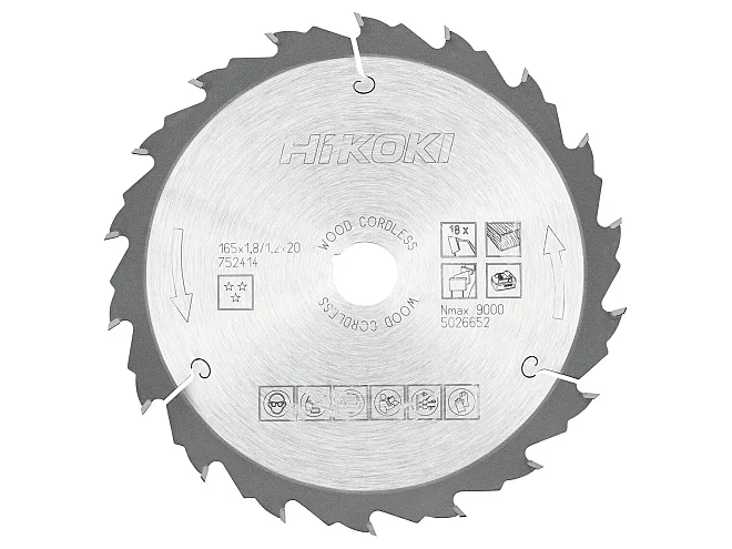 Hikoki Hikoki 752414 Lama per legno 165x20 Z18 dente piatto/alternato
