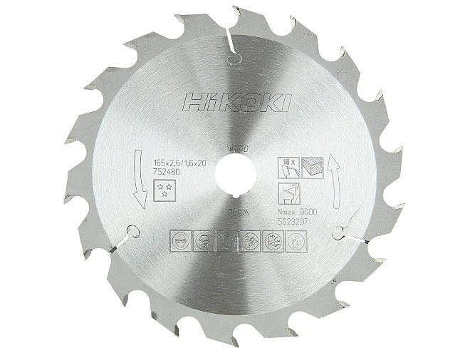 Hikoki Hikoki 752480 Lama per legno 165X20 Z18 denti alternati