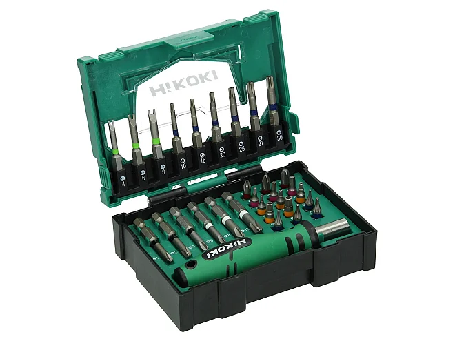 Hikoki Hikoki 40030023 Box inserti 1/4'', 31 pezzi, incl. impugnatura per avvitatore, misura II