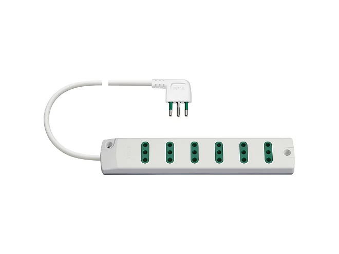 VIMAR Vimar 00402.CC.B Presa mult. 6P11 + S11 90° bianco