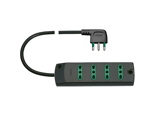VIMAR Vimar 00404.CC Presa mult. 4P17/11+ S17 90° nero