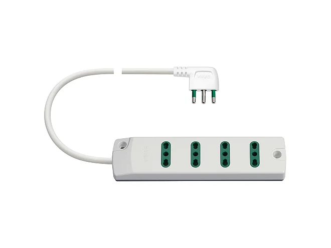 VIMAR Vimar 00404.CC.B Presa mult. 4P17/11+ S17 90° bianco