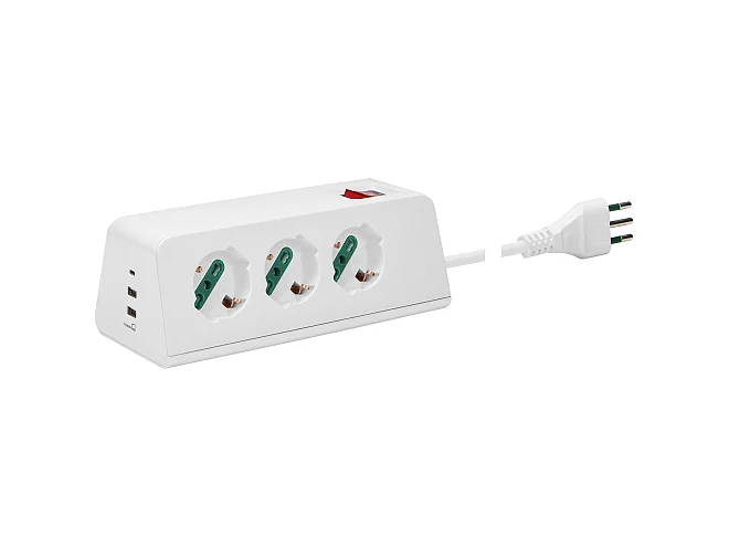 VIMAR Vimar 00608.CC.B Presa scrivania 3univ.+3USB+S11+cbe b.