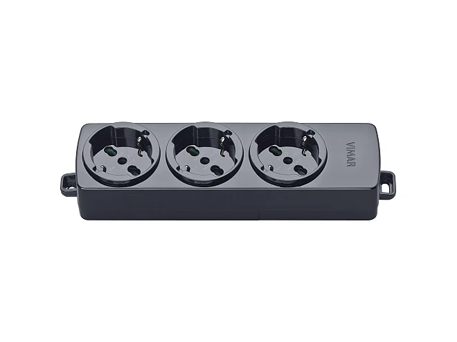 VIMAR Vimar 01287.NC Presa multipla 3 universale nero