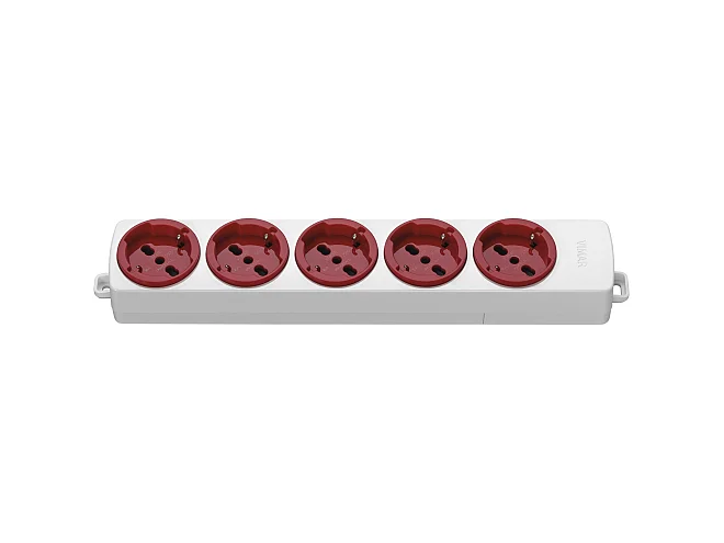 VIMAR Vimar 01293.NC.R Presa multipla 5 universale rosso