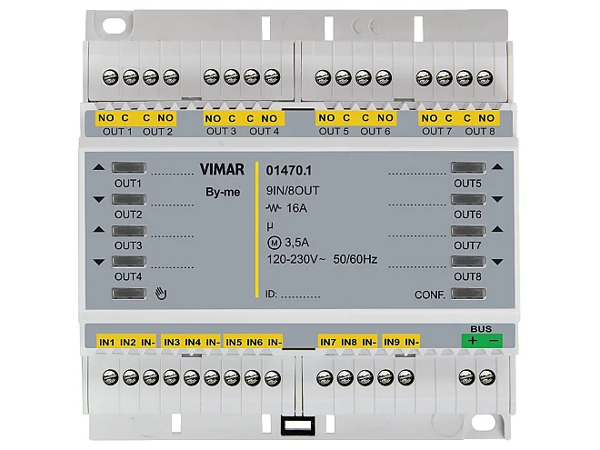 VIMAR Vimar 01470.1 Modulo domotico multifunz. 9in 8out relè