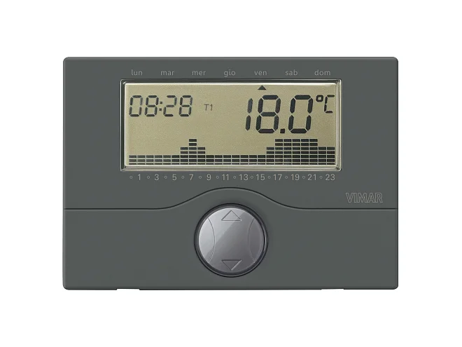 VIMAR Vimar 01910.14 Cronotermostato a batt. parete antracite