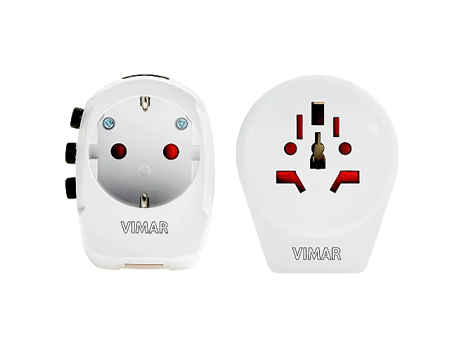 VIMAR Vimar 0A32303B Adattatore universale viaggio+USB bianco