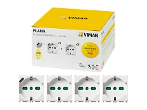 VIMAR Vimar 0K14210 Kit 3 prese P40 + 1 P40 con USB C Plana