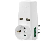 VIMAR Vimar 0P00332.B Adattatore S11+2P11+P30+2USB bianco
