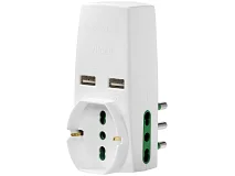VIMAR Vimar 0P00333.B Adattatore S17+2P17/11+univ.+2USB bianco