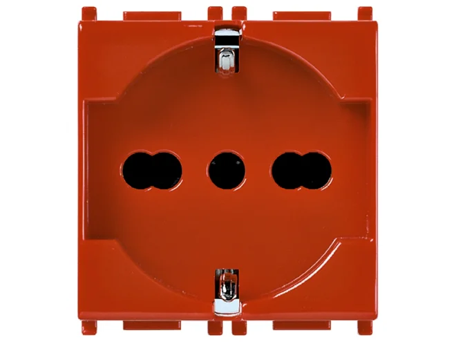 VIMAR Vimar 14210.AB.R Presa 2P+T 16A univ. antibatterico rosso