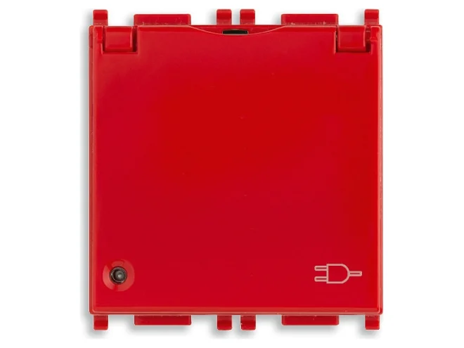 VIMAR Vimar 14210.C.AB.R Presa 2P+T 16A univ.+coper. antib.rosso