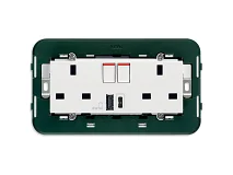 VIMAR Vimar 14224.AC 2prese 2P+T13ABS+int.rosso+USBA+C bianco