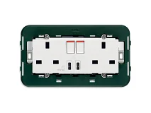 VIMAR Vimar 14224.CC 2prese 2P+T13ABS+int.rosso+USBC+C bianco