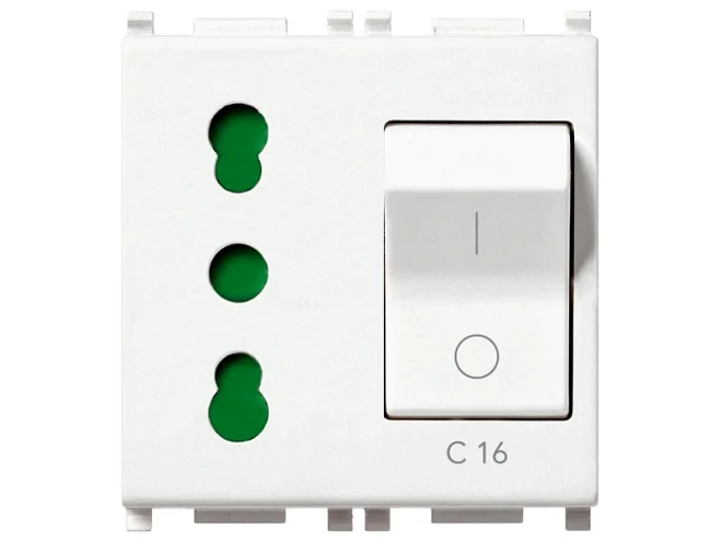 VIMAR Vimar 14273 Presa 2P+T 16A P17/11 intb+MT C16 bianco