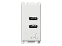 VIMAR Vimar 14292.CC Alimentatore USB C+C 15W 3A 5V 1M bianco