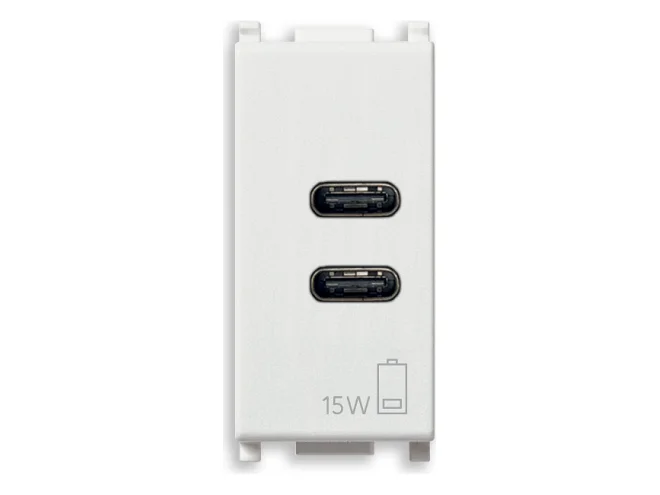 VIMAR Vimar 14292.CC Alimentatore USB C+C 15W 3A 5V 1M bianco
