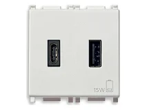 VIMAR Vimar 14295.AC Alimentatore USB A+C 15W 3A 5V 2M bianco