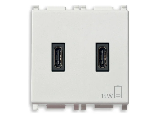 VIMAR Vimar 14295.CC Alimentatore USB C+C 15W 3A 5V 2M bianco