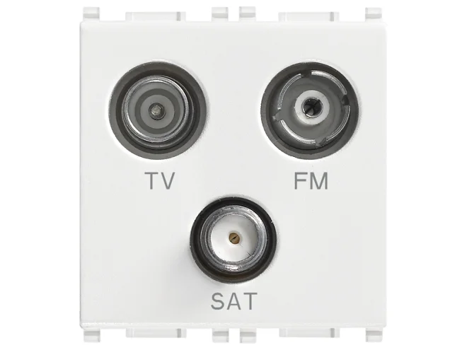 VIMAR Vimar 14303 Presa TV-FM-SAT diretta 3 uscite bianco