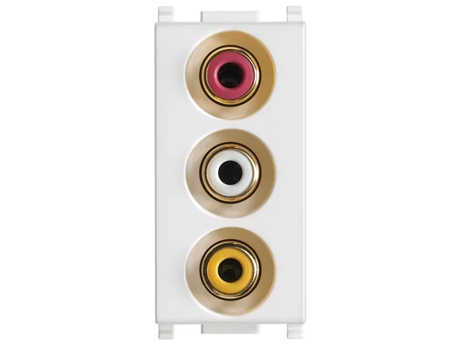 VIMAR Vimar 14335 Presa con 3 connettori RCA bianco