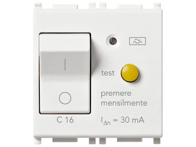 VIMAR Vimar 14411.16.30 Interruttore MTDiff.1P+N C16 30mA bianco