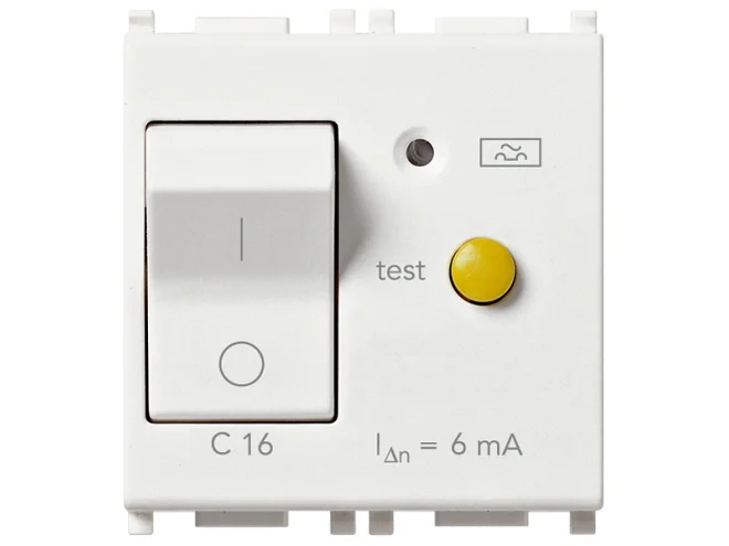 VIMAR Vimar 14411.16.6 Interruttore MTDiff. 1P+N C16 6mA bianco