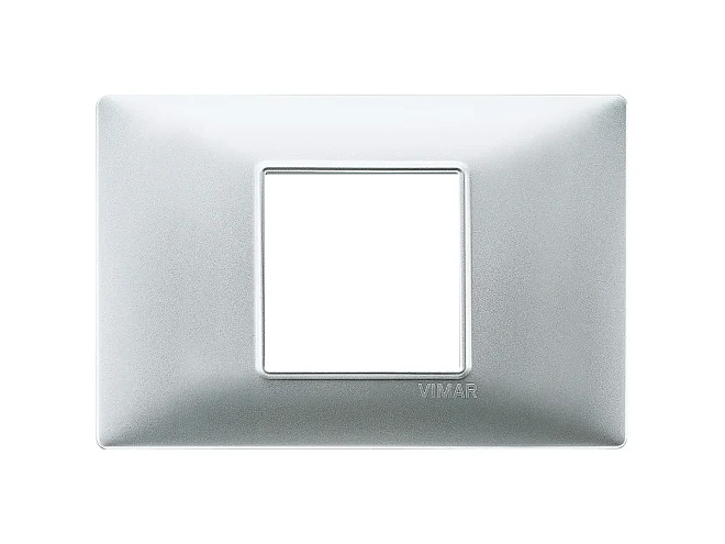VIMAR Vimar 14652.20 Placca 2M centrali argento opaco
