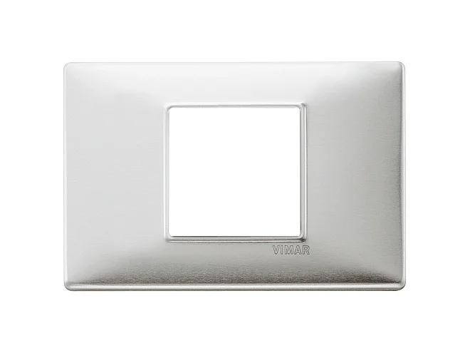 VIMAR Vimar 14652.81 Placca 2M centrali alluminio spazzolato