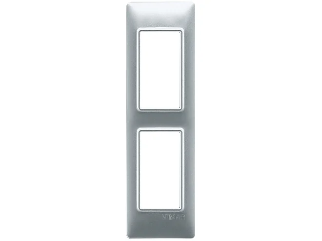 VIMAR Vimar 14667.20 Placca 2M pannelli argento opaco