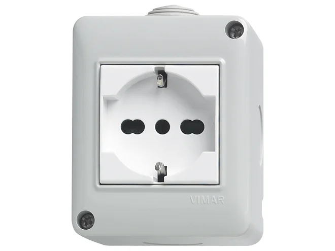 VIMAR Vimar 14802.U Plana-Contenitore IP40 2M+presa univers