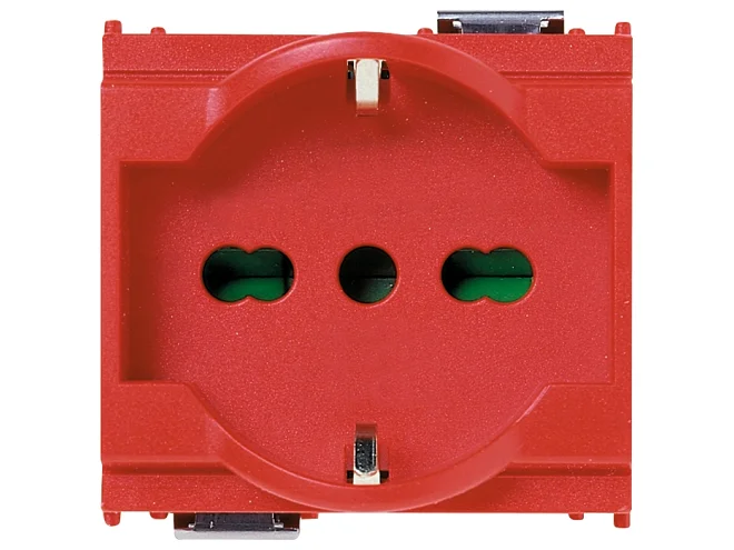 VIMAR Vimar 16211.R Presa 2P+T 16A universale rosso