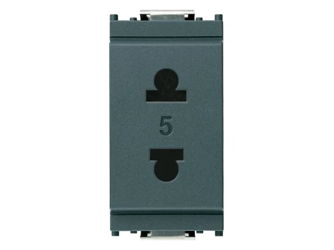 VIMAR Vimar 16233 Presa 2P 15A USA+EU ø4,8mm grigio