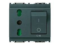 VIMAR Vimar 16273 Presa 2P+T 16A P17/11 intb+MT C16 grigio