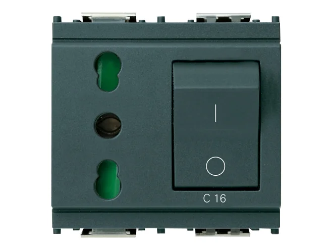 VIMAR Vimar 16273 Presa 2P+T 16A P17/11 intb+MT C16 grigio