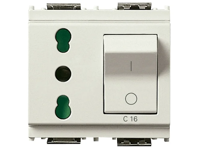 VIMAR Vimar 16273.B Presa 2P+T 16A P17/11 intb+MT C16 bianco