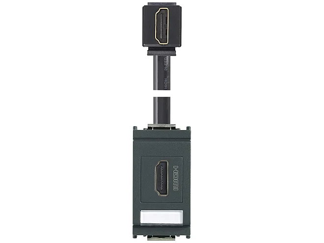 VIMAR Vimar 16334.H Presa HDMI 2.1b con cavo a 90° grigio